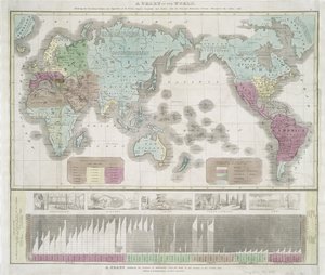 A Chart of the World Exhibiting the Prevailing Religion and Population of the Present Empires, 1842